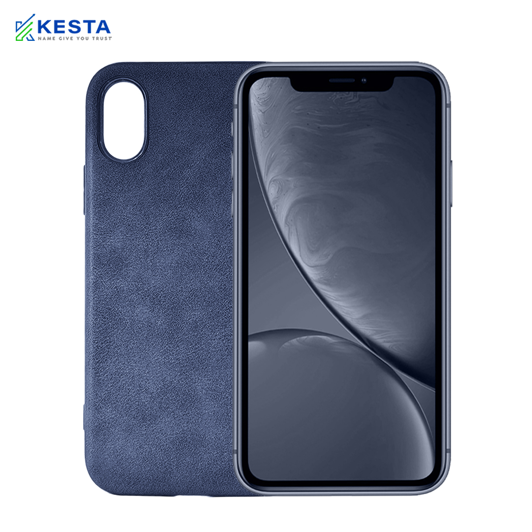 iPhone XR Cover - Brave Blue Leather Case (Waterproof & Dustproof)
